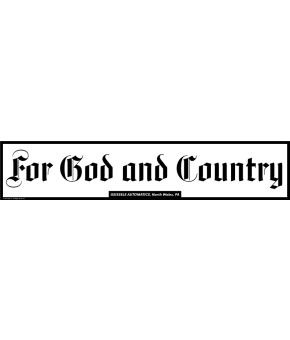 2.25" x 11" For God & Country Sticker