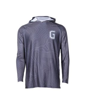 "G" Long Sleeve Hooded Sun shirt - Dark Gray